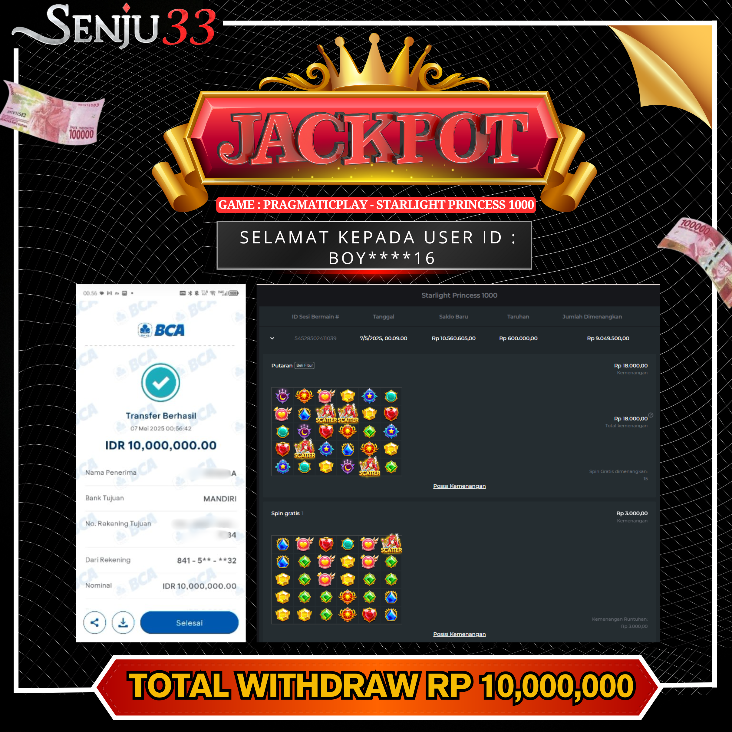 🎰 SENJU33 JACKPOT SLOT Rp. 10.000.000 LUNAS 🎉