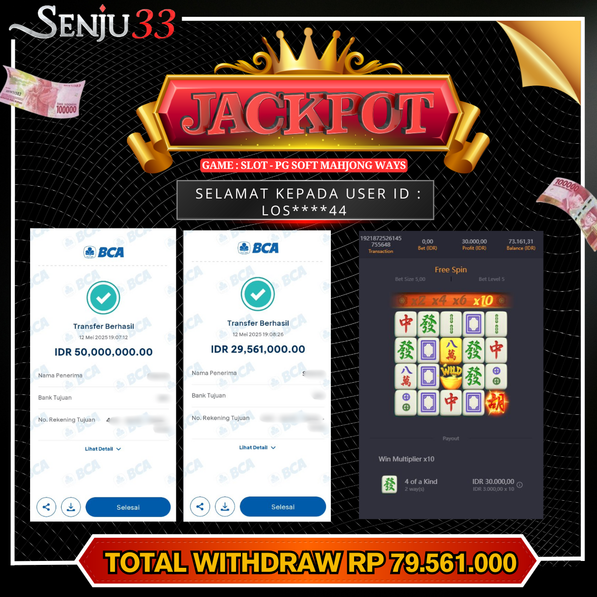 🎰 SENJU33 JACKPOT SLOT Rp. 79.561.000 LUNAS 🎉