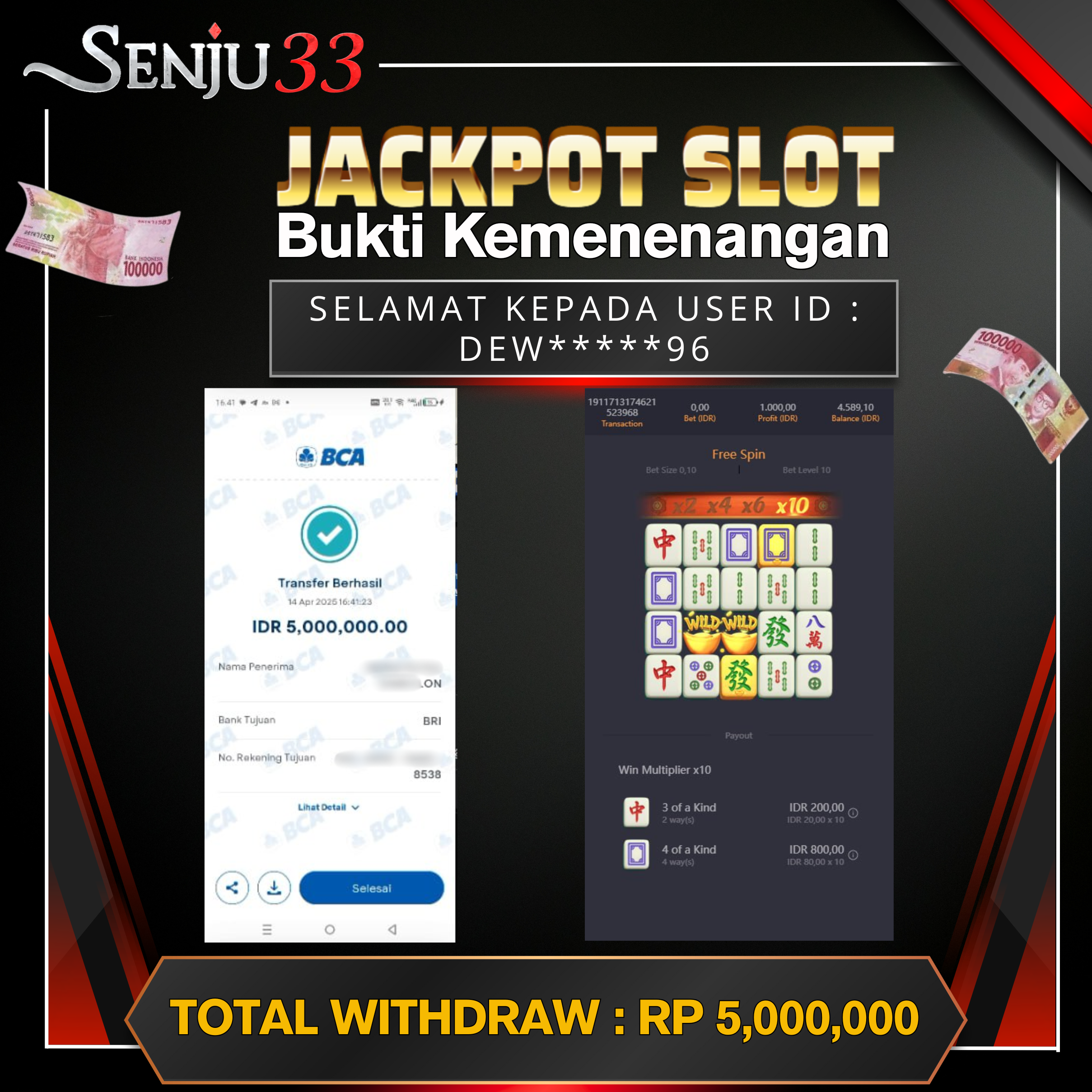 🎰 SENJU33 JACKPOT SLOT Rp. 5.000.000 LUNAS 🎉