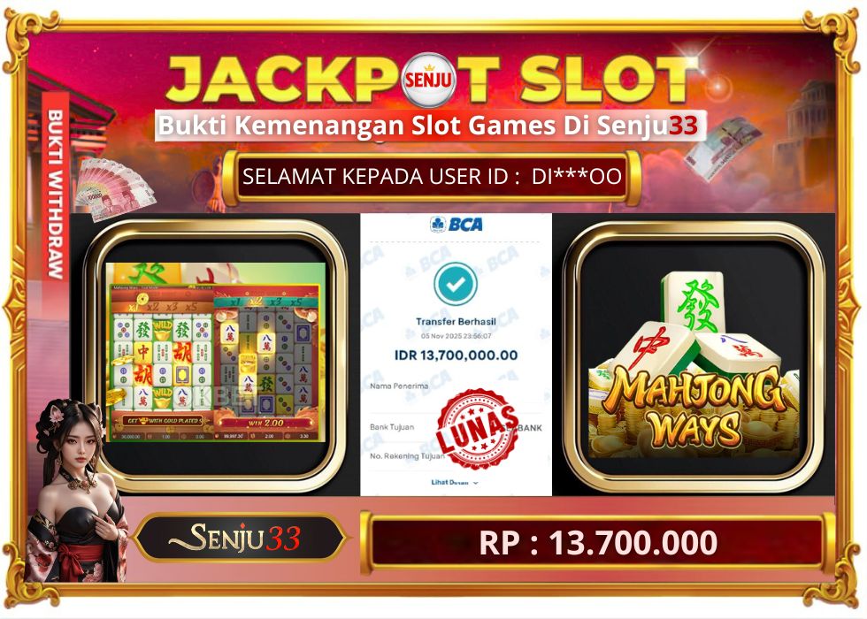🎰 SENJU33 JACKPOT SLOT Rp. 13.700.000 LUNAS 🎉