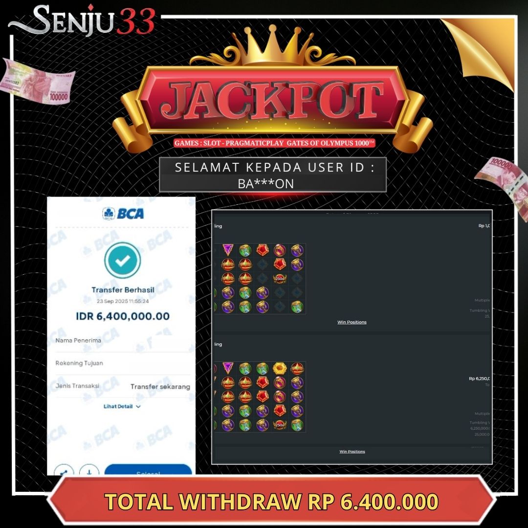 🎰 SENJU33 JACKPOT SLOT Rp. 6.400.000 LUNAS 🎉