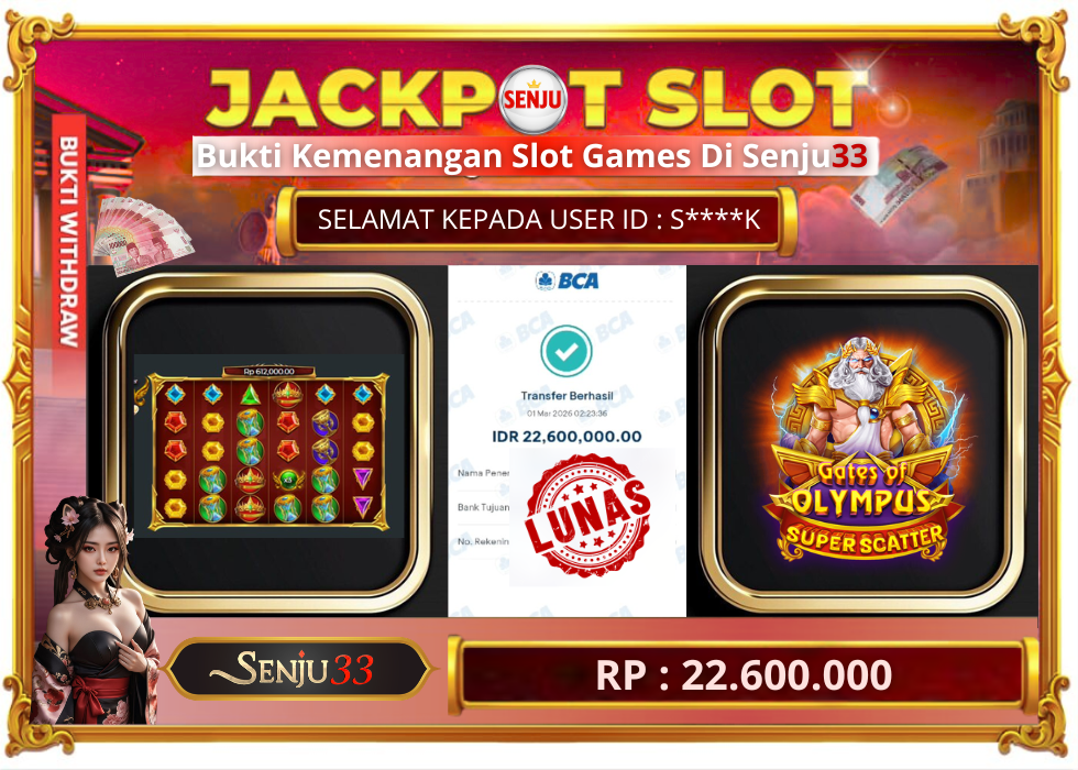 🎰 SENJU33 JACKPOT SLOT Rp. 22.600.000 LUNAS 🎉