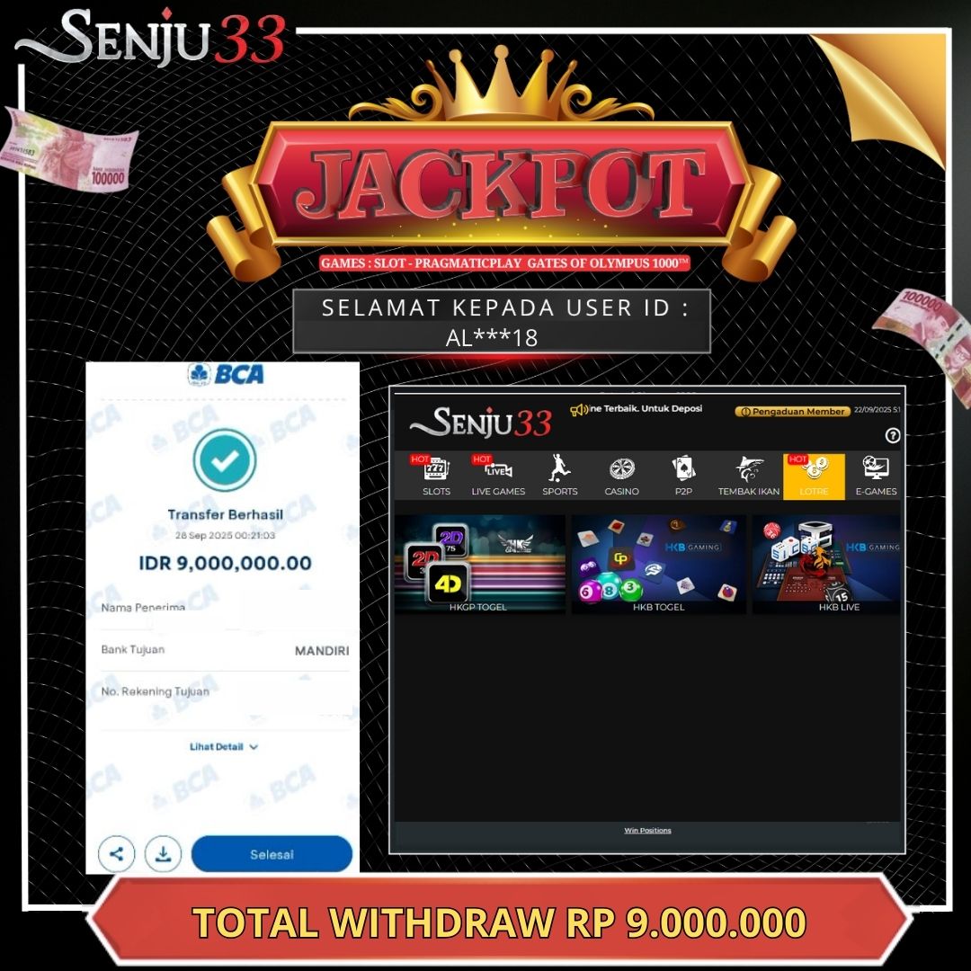 🎰 SENJU33 JACKPOT SLOT Rp. 9.000.000 LUNAS 🎉