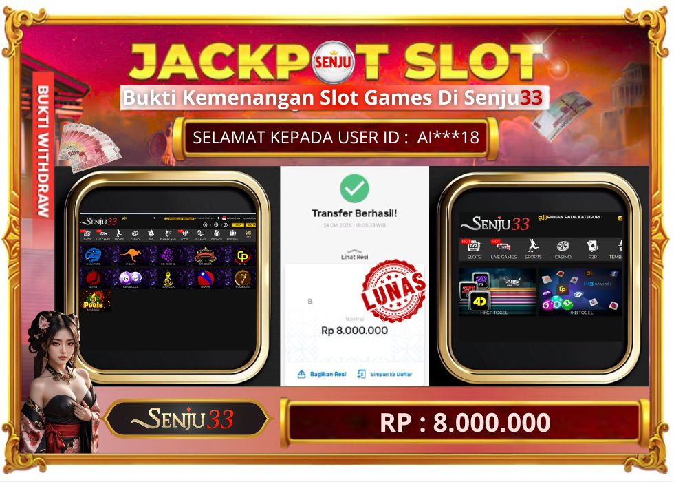 🎰 SENJU33 JACKPOT SLOT Rp. 8.000.000 LUNAS 🎉